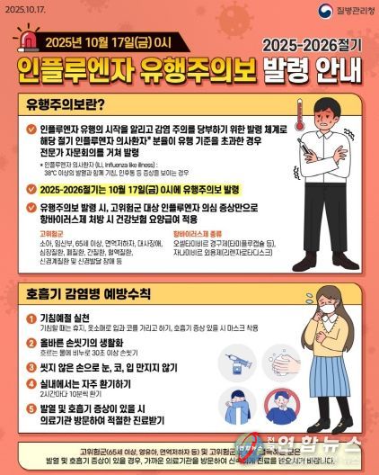 (감염병대응센터)독감유행주의발령예방접종