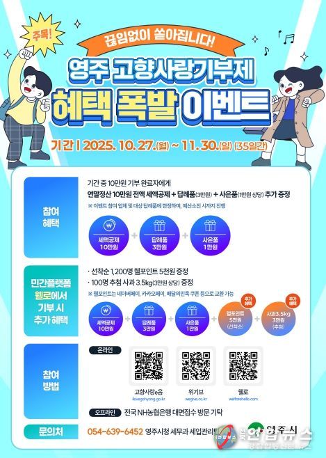 연말 1차 ‘고향사랑기부 이벤트’ 진행