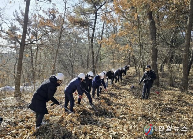 올해 2월 진화대 대상 산불 방화선 구축 훈련 모습.