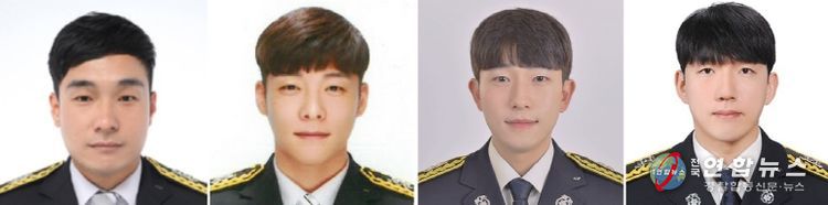 소방장 홍성호, 소방교 박원기, 김지환, 소방사 이규복