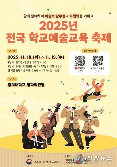 2025년 전국 학교예술교육 축제 홍보 포스터