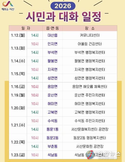 2026년 시민과 대화 일정표