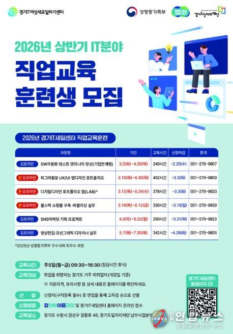 2026년 상반기 IT 직업교육 훈련생 모집 포스터