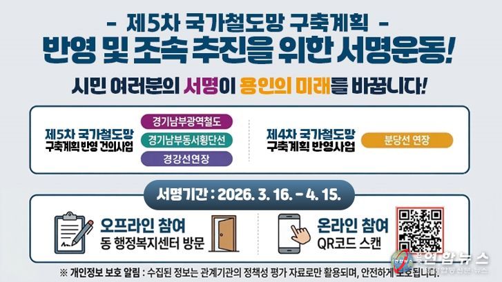 제5차 국가철도망 구축계획 반영 및 조속 추진을 위한 서명운동 홍보물