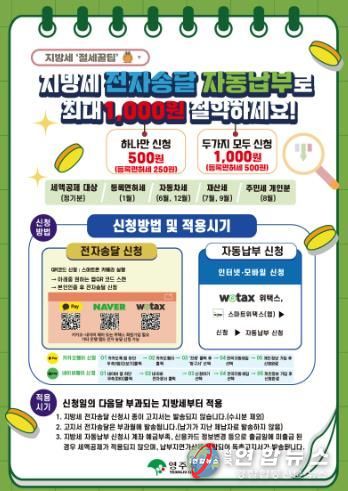 영주시, 지방세 자동납부·전자송달 연중 신청 접수