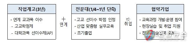 고교–전문대학–기업 연계 구조