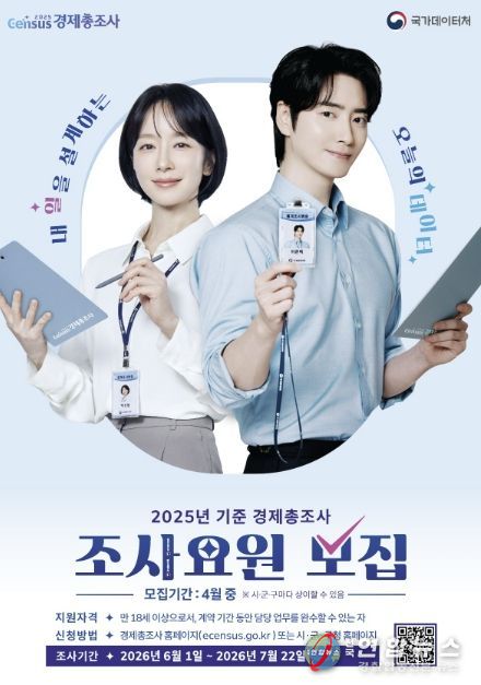 용인특례시 '2025년 기준 경제총조사' 조사요원 모집 홍보 포스터